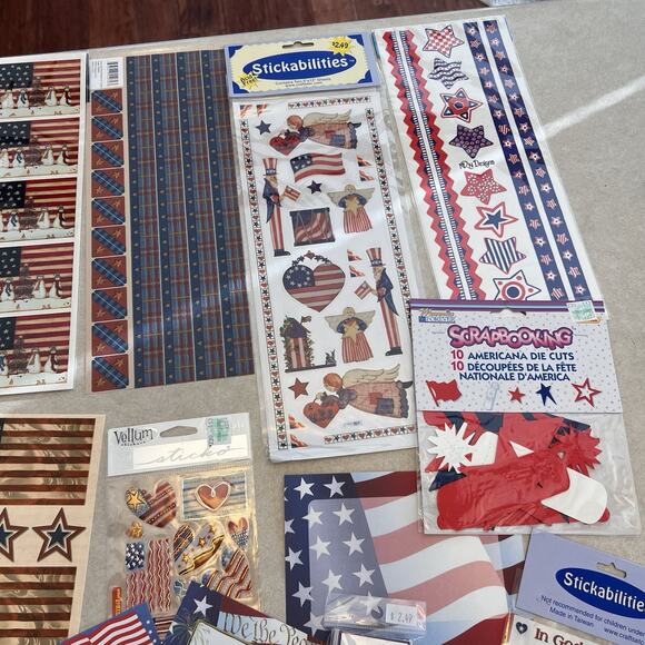 LOT PATRIOTIC 4TH OF JULY USA Veterans Patriotic Stickers And Mixed Scrapbooking - Picture 4 of 10